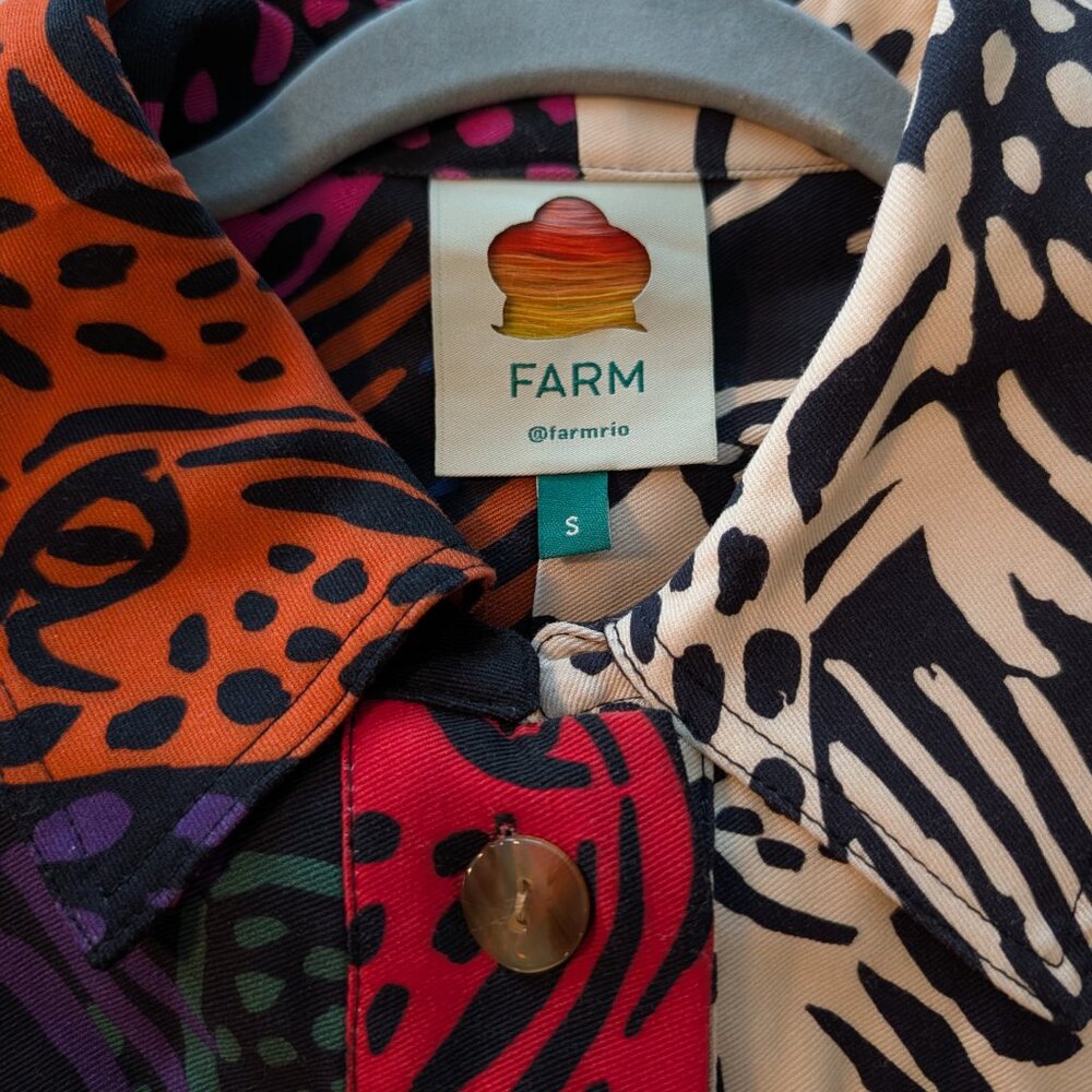 FARM RIO Mixed Midnight Leopards Midi Dress, size S - Picture 3 of 16